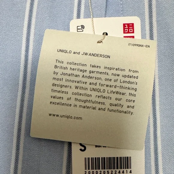 JW ANDERSON Sky Blue and White Striped Button Down Shirt - Picture 6 of 8